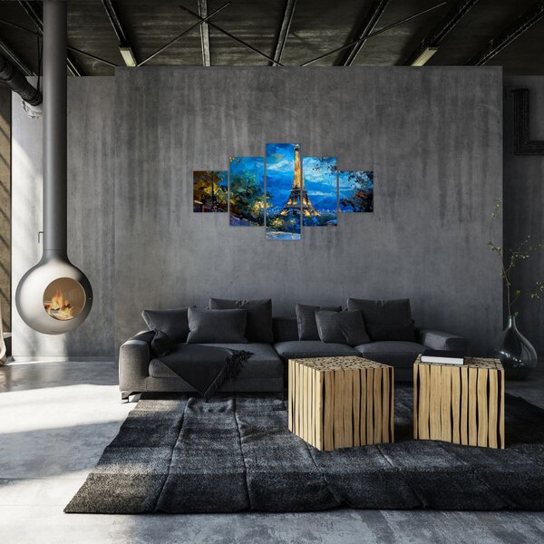 Obraz - Obraz olejny przedstawiający wieżę Eiffla (125x70 cm)