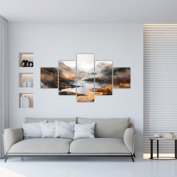 Obraz - Malowanie górskich krajobrazów (125x70 cm)