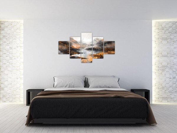 Obraz - Malowanie górskich krajobrazów (125x70 cm)