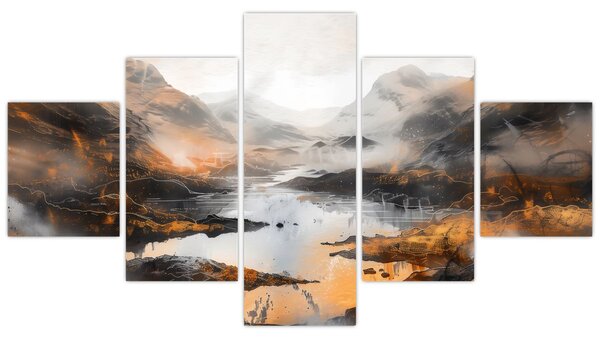 Obraz - Malowanie górskich krajobrazów (125x70 cm)