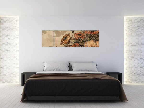Obraz - Bee Meadow II. (170x50 cm)