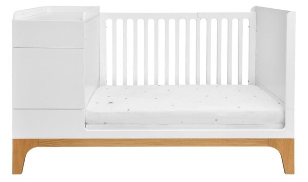 Białe wielofunkcyjne łóżeczko dziecięce BELLAMY UP, 70x120 cm
