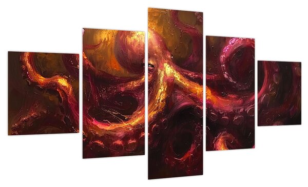 Obraz - Ośmiornica, obraz olejny (125x70 cm)