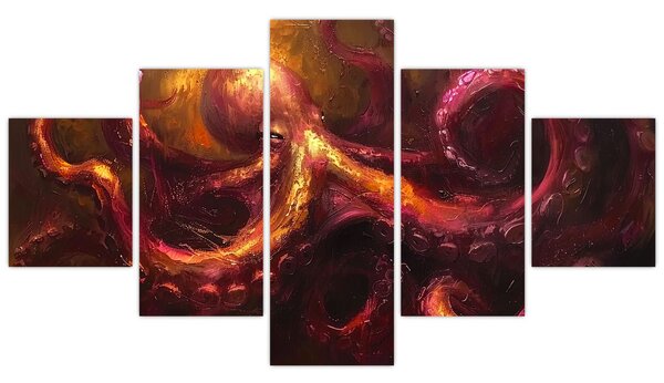 Obraz - Ośmiornica, obraz olejny (125x70 cm)