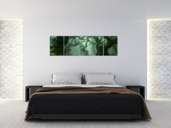 Obraz - Las porośnięty mchem (170x50 cm)