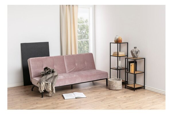 Czarno-naturalny regał w dekorze dębu 37x83 cm Seaford – Actona