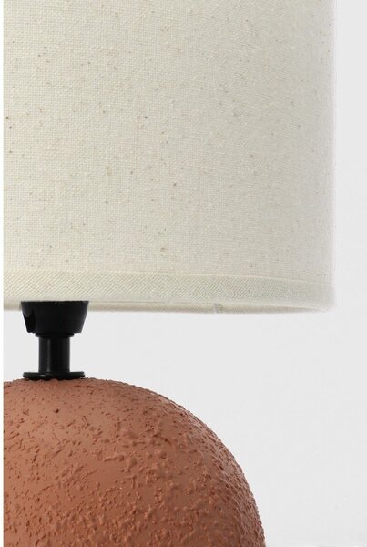 Lampa stołowa ceramiczna w kolorze terakoty z tekstylnym kloszem (wysokość 32 cm) Irvin – Yes Everyday