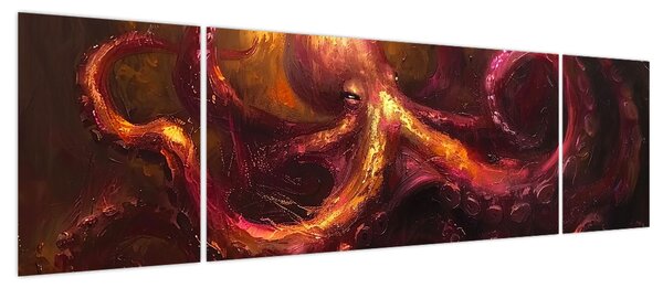 Obraz - Ośmiornica, obraz olejny (170x50 cm)