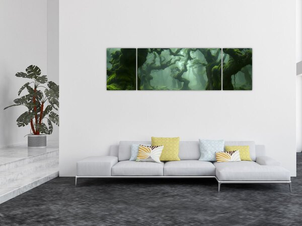 Obraz - Las porośnięty mchem (170x50 cm)
