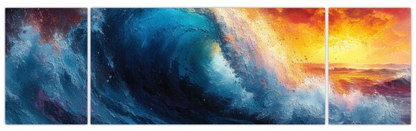 Obraz - Fala o zachodzie słońca (170x50 cm)