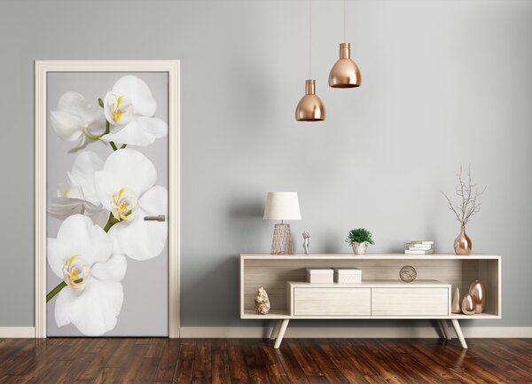 Nalepka Naklejka fototapeta na drzwi Biała orchidea