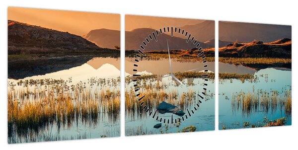 Obraz - Lac Guichard (z zegarem) (90x30 cm)