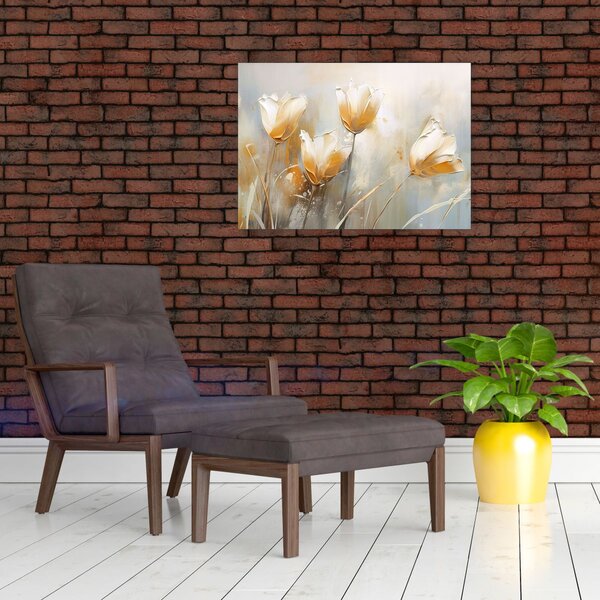Obraz - Malowanie tulipanów (70x50 cm)