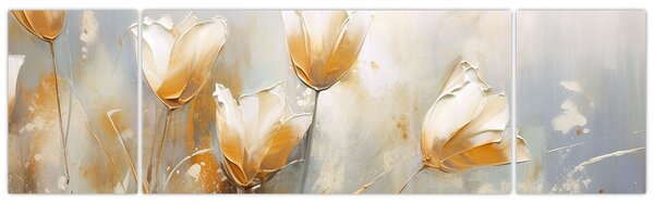 Obraz - Malowanie tulipanów (170x50 cm)