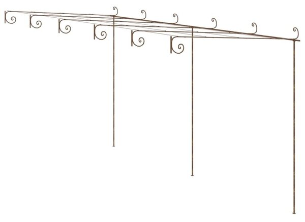 Pergola ogrodowa, antyczny brąz, 6x3x2,5 m, żelazo