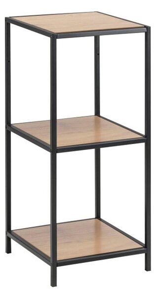 Czarno-naturalny regał w dekorze dębu 37x83 cm Seaford – Actona