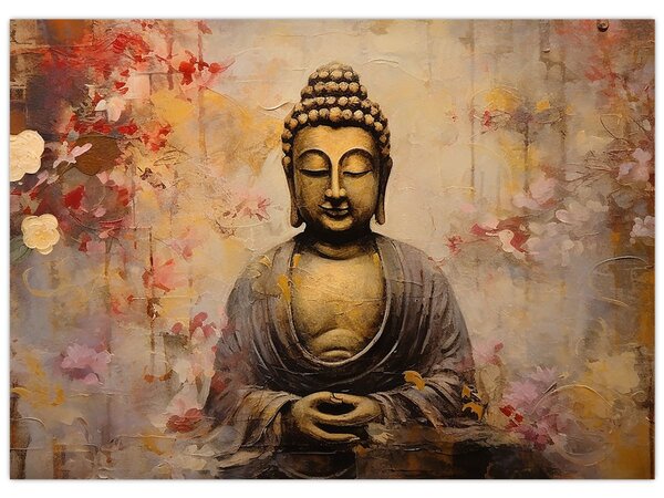 Obraz - Budda, malarstwo (70x50 cm)