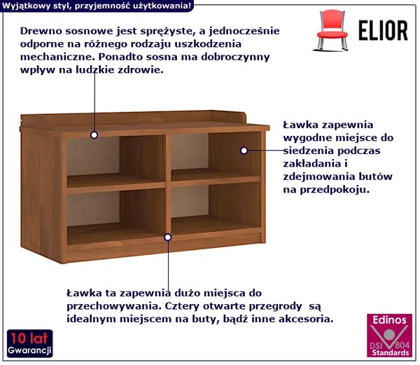 Duża szafka z siedziskiem drewno akacjowe E5-P49