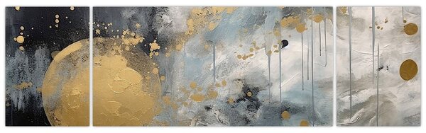 Obraz - Abstrakcja ze złotą kulą (170x50 cm)