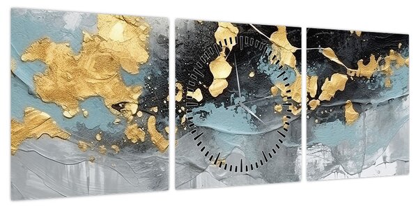 Obraz - Abstrakcja (z zegarem) (90x30 cm)