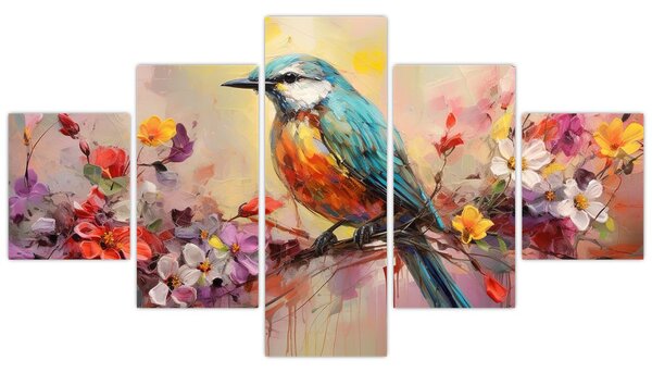 Obraz - Malowanie ptaka (125x70 cm)