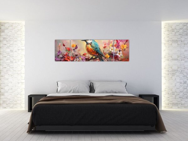 Obraz - Malowanie ptaka (170x50 cm)