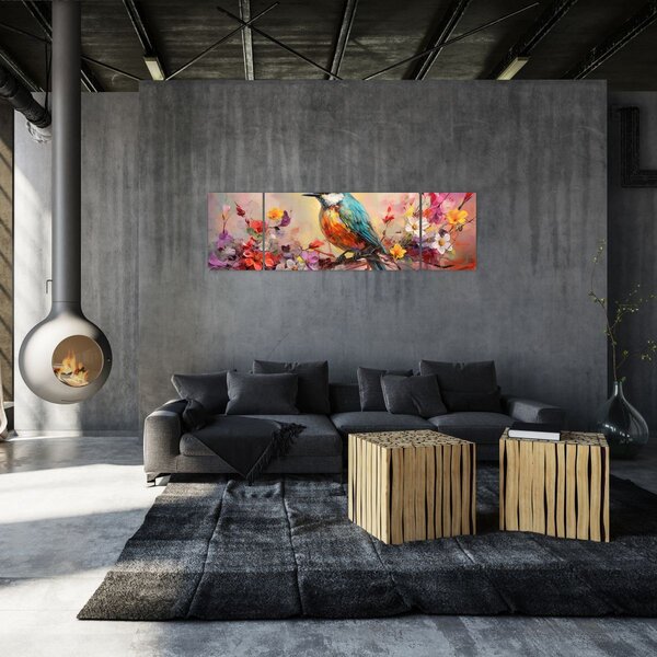 Obraz - Malowanie ptaka (170x50 cm)
