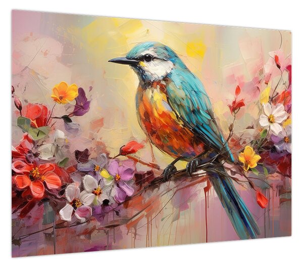 Obraz - Malowanie ptaka (70x50 cm)