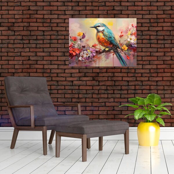Obraz - Malowanie ptaka (70x50 cm)