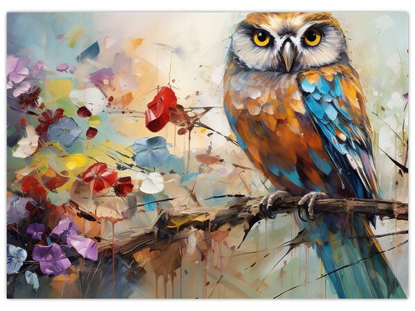Obraz - Malowana sowa (70x50 cm)