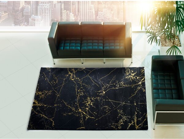 Czarny dywan Universal Gold Marble, 60x120 cm
