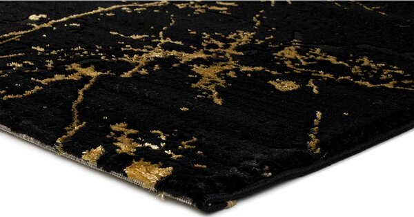 Czarny dywan Universal Gold Marble, 60x120 cm