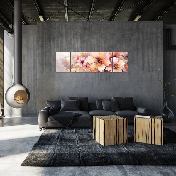 Obraz - Kwiaty (170x50 cm)