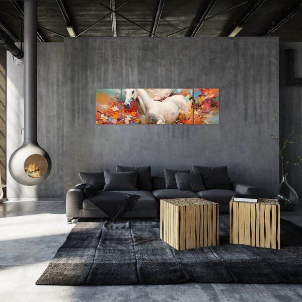 Obraz - Malowanie konia (170x50 cm)