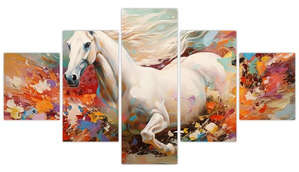 Obraz - Malowanie konia (125x70 cm)