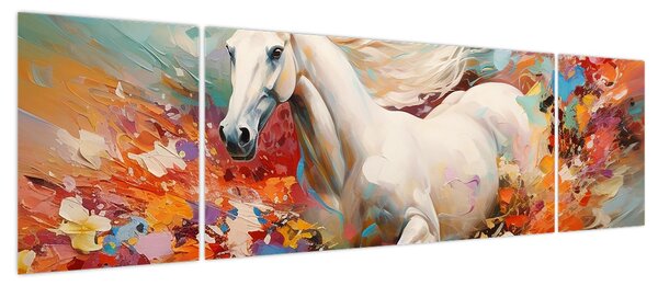 Obraz - Malowanie konia (170x50 cm)
