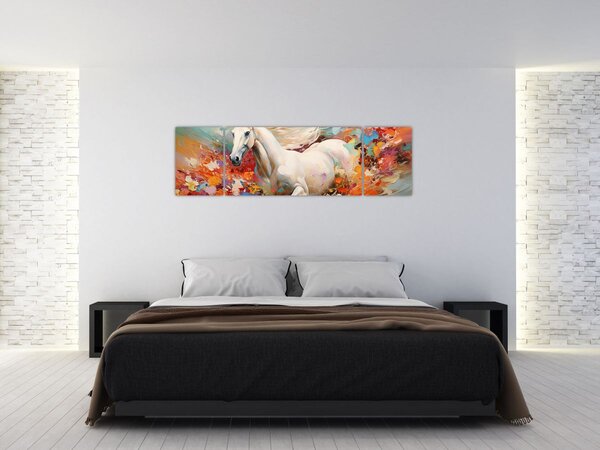 Obraz - Malowanie konia (170x50 cm)