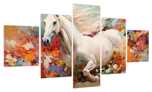 Obraz - Malowanie konia (125x70 cm)
