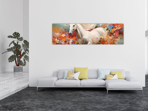 Obraz - Malowanie konia (170x50 cm)