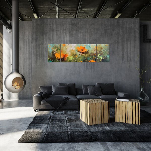 Obraz - Kwiaty (170x50 cm)
