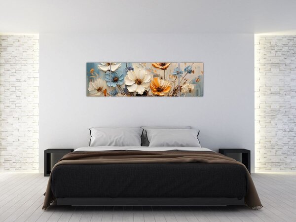 Obraz - Bukiety, malarstwo (170x50 cm)
