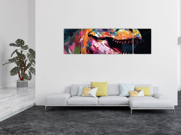 Obraz - Dinozaur, malarstwo (170x50 cm)