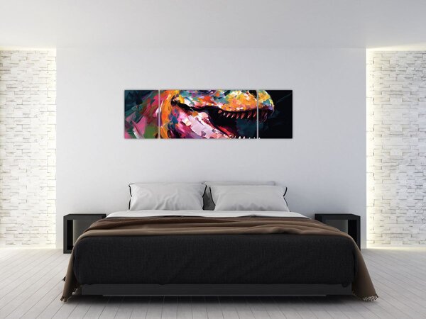 Obraz - Dinozaur, malarstwo (170x50 cm)