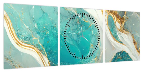 Obraz - Projekt marmuru II. (z zegarem) (90x30 cm)