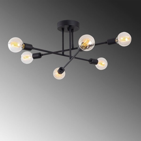 Czarna lampa sufitowa 64x64 cm Flower – Opviq lights