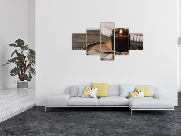 Obraz - Płonąca świeca (125x70 cm)