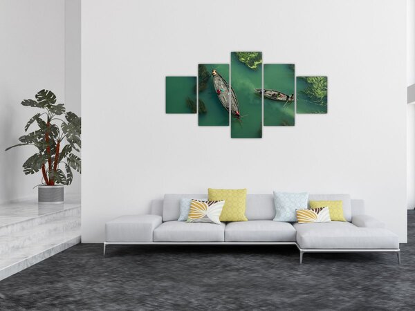Obraz - Rybacy na rzece (125x70 cm)