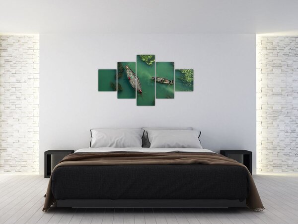 Obraz - Rybacy na rzece (125x70 cm)