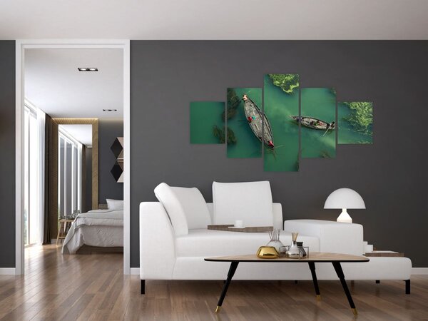 Obraz - Rybacy na rzece (125x70 cm)