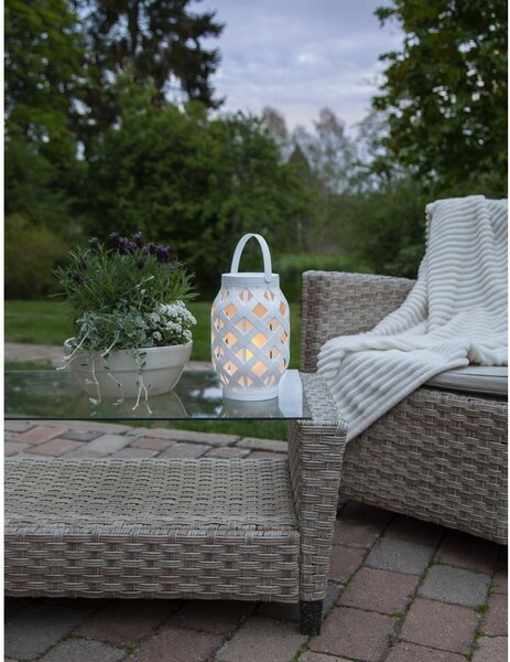 Biały lampion Star Trading Flame Lantern, wys. 23 cm